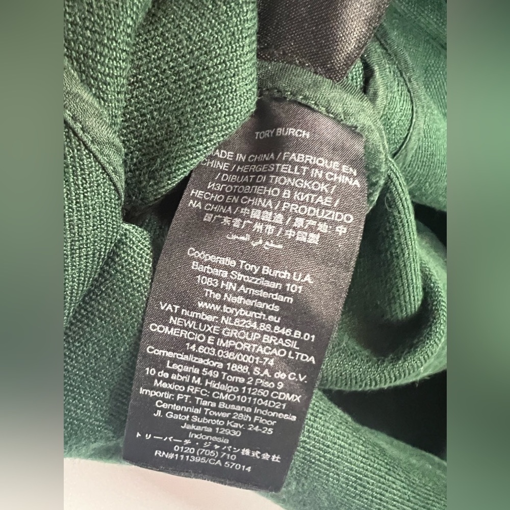 Tory Burch Green Twill Midi Jumper Dress - Picture 12 of 12